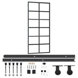VidaXL Schuifdeur met beslag 90x205 cm aluminium en ESG-glas - afbeelding 2