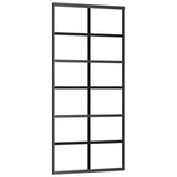 VidaXL Schuifdeur met beslag 90x205 cm aluminium en ESG-glas - afbeelding 3