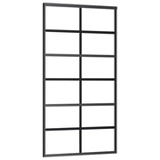 VidaXL Schuifdeur met beslag 102x205 cm aluminium en ESG-glas - afbeelding 3