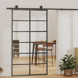 VidaXL Schuifdeur met beslag 102x205 cm aluminium en ESG-glas - afbeelding 1