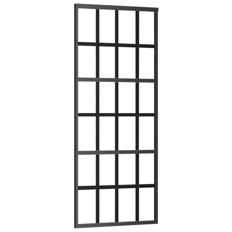 Vidaxl schuifdeur met beslag 76x205 cm aluminium en esg-glas