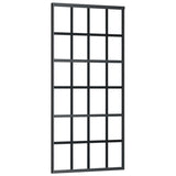 VidaXL Schuifdeur met beslag 90x205 cm aluminium en ESG-glas - afbeelding 3