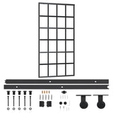 VidaXL Schuifdeur met beslag 102x205 cm aluminium en ESG-glas - afbeelding 2