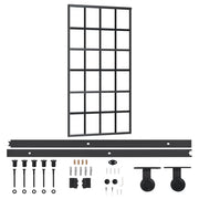 VidaXL Schuifdeur met beslag 102x205 cm aluminium en ESG-glas - afbeelding 2