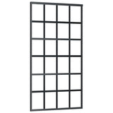 VidaXL Schuifdeur met beslag 102x205 cm aluminium en ESG-glas - afbeelding 3