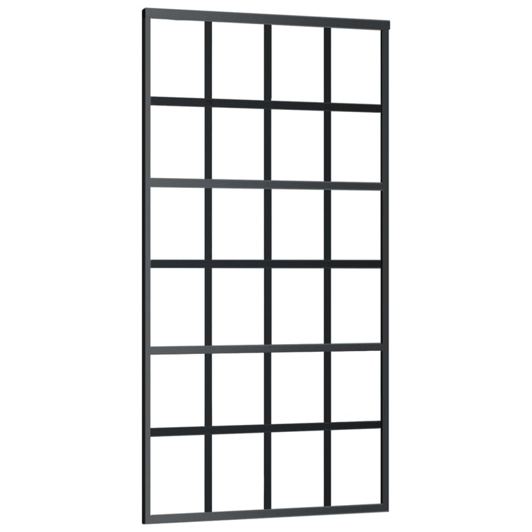 VidaXL Schuifdeur met beslag 102x205 cm aluminium en ESG-glas