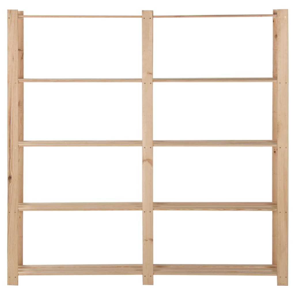 Vidaxl opbergrek 5-laags 170x28,5x170 cm massief grenenhout