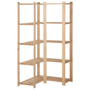 Vidaxl hoekopbergrek 5-laags 82,5x82,5x170 cm massief grenenhout - afbeelding 1