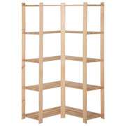Vidaxl hoekopbergrek 5-laags 82,5x82,5x170 cm massief grenenhout - afbeelding 2