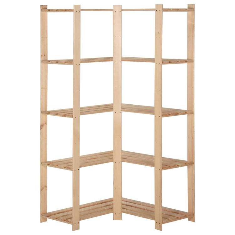 Vidaxl hoekopbergrek 5-laags 82,5x82,5x170 cm massief grenenhout