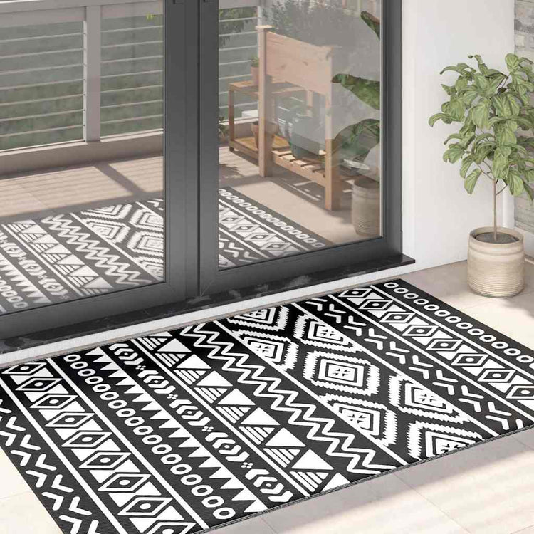 Vidaxl buitenkleed arakil 120x180 cm polypropeen zwart