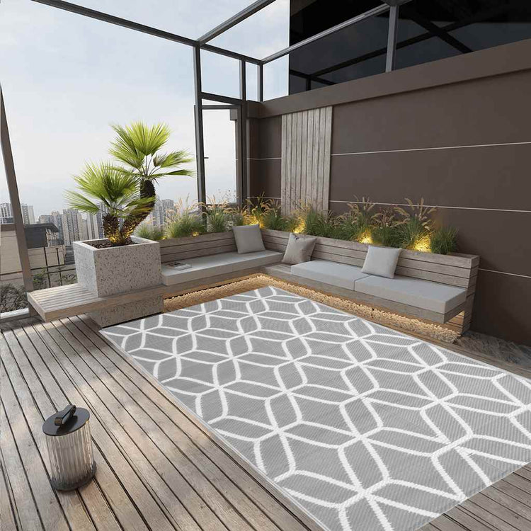 Vidaxl buitenkleed arakil 140x200 cm polypropeen grijs
