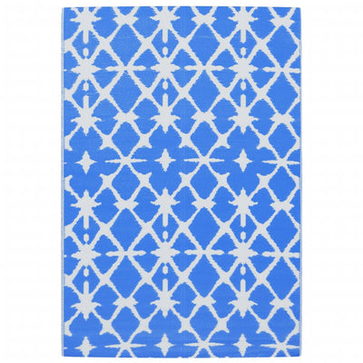 Vidaxl buitenkleed arakil 140x200 cm polypropeen blauw en wit