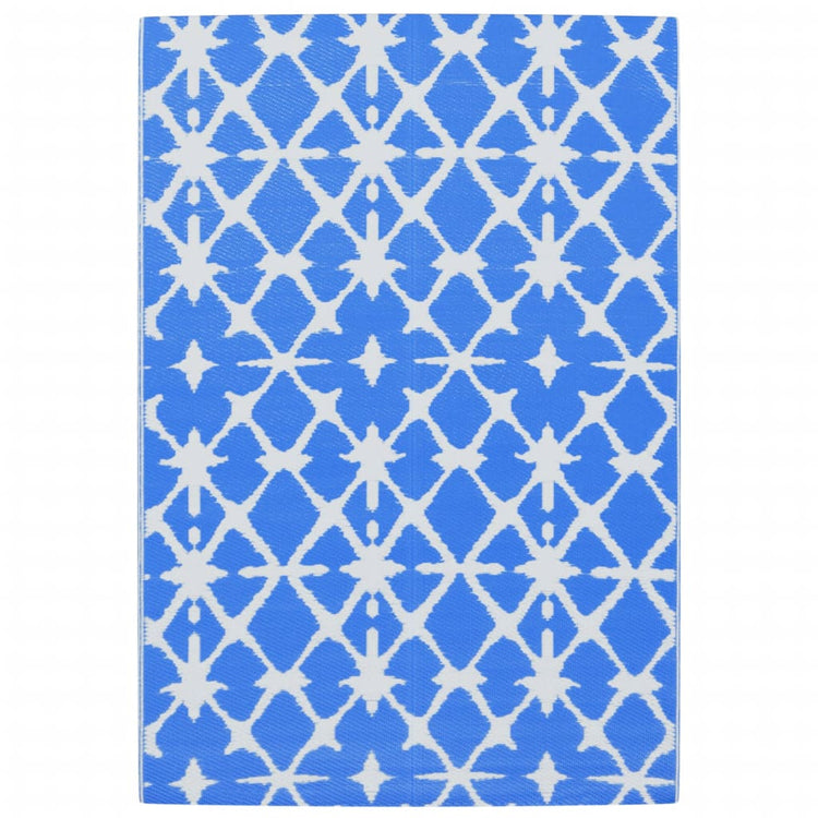 Vidaxl buitenkleed arakil 140x200 cm polypropeen blauw en wit