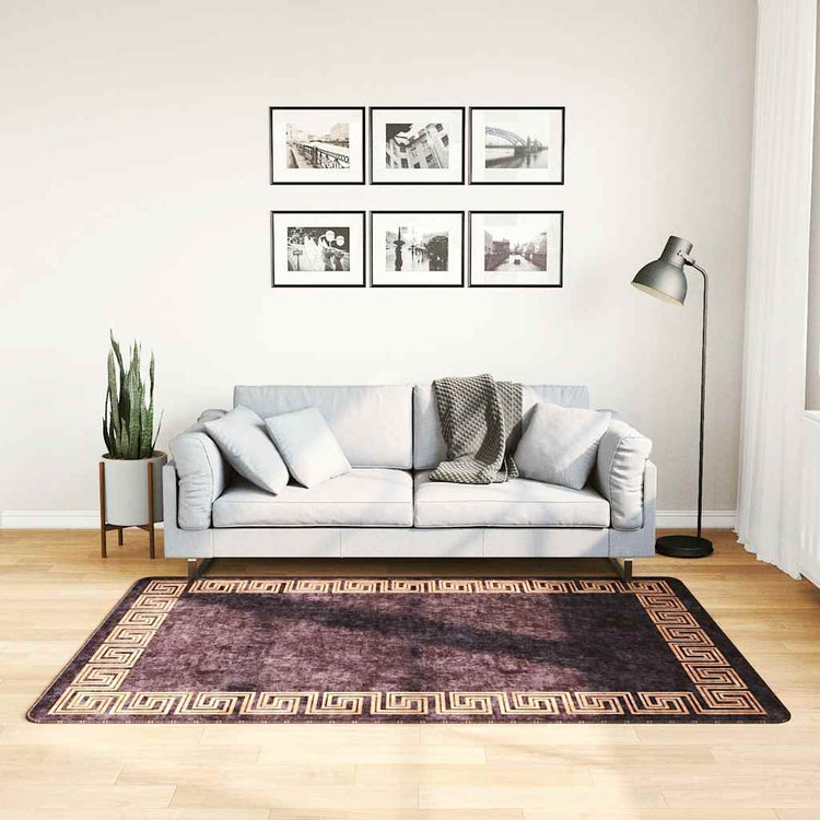 Vidaxl vloerkleed wasbaar 120x180 cm zwart en goudkleurig