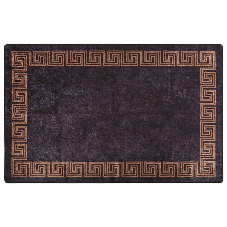 Vidaxl vloerkleed wasbaar 160x230 cm zwart en goudkleurig