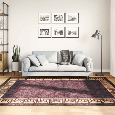Vidaxl vloerkleed wasbaar 160x230 cm zwart en goudkleurig