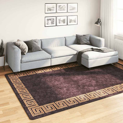Vidaxl vloerkleed wasbaar 190x300 cm zwart en goudkleurig