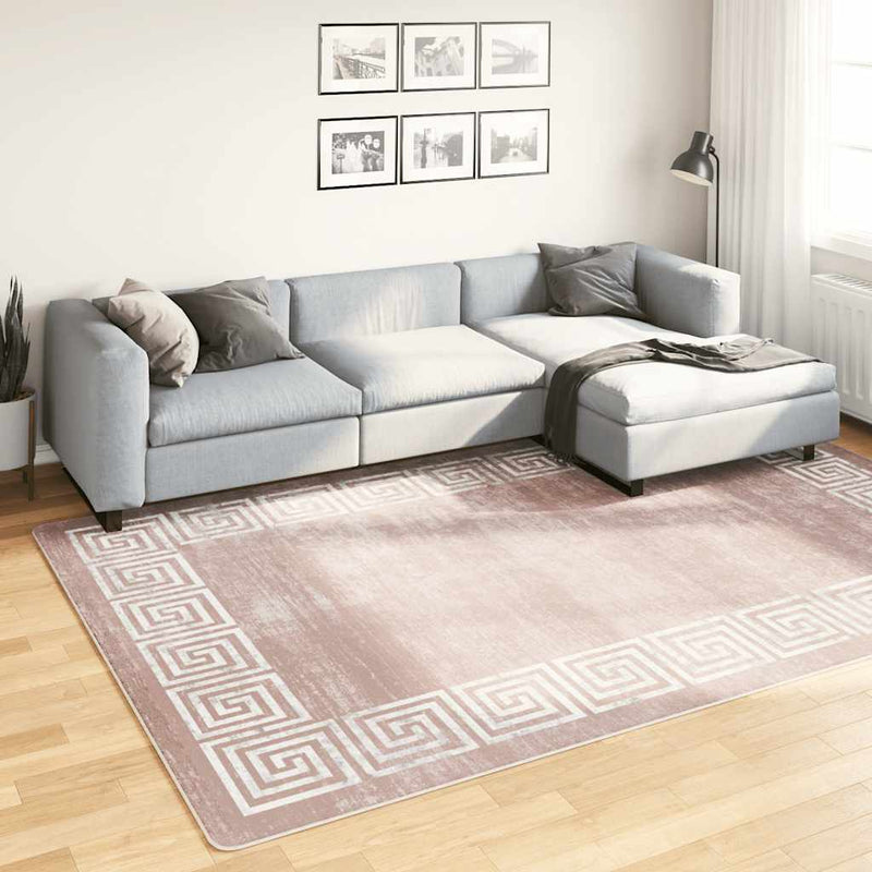 Vidaxl vloerkleed wasbaar anti-slip 190x300 cm beige