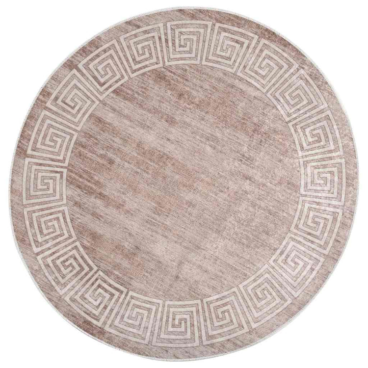Vidaxl vloerkleed wasbaar anti-slip 120 cm beige