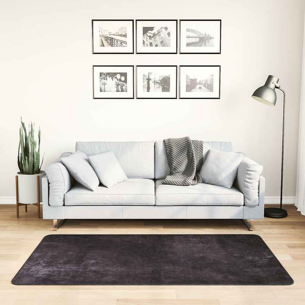 Vidaxl vloerkleed wasbaar 80x150 cm antracietkleurig