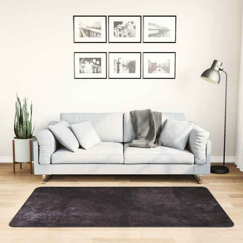 Vidaxl vloerkleed wasbaar anti-slip 80x150 cm antracietkleurig
