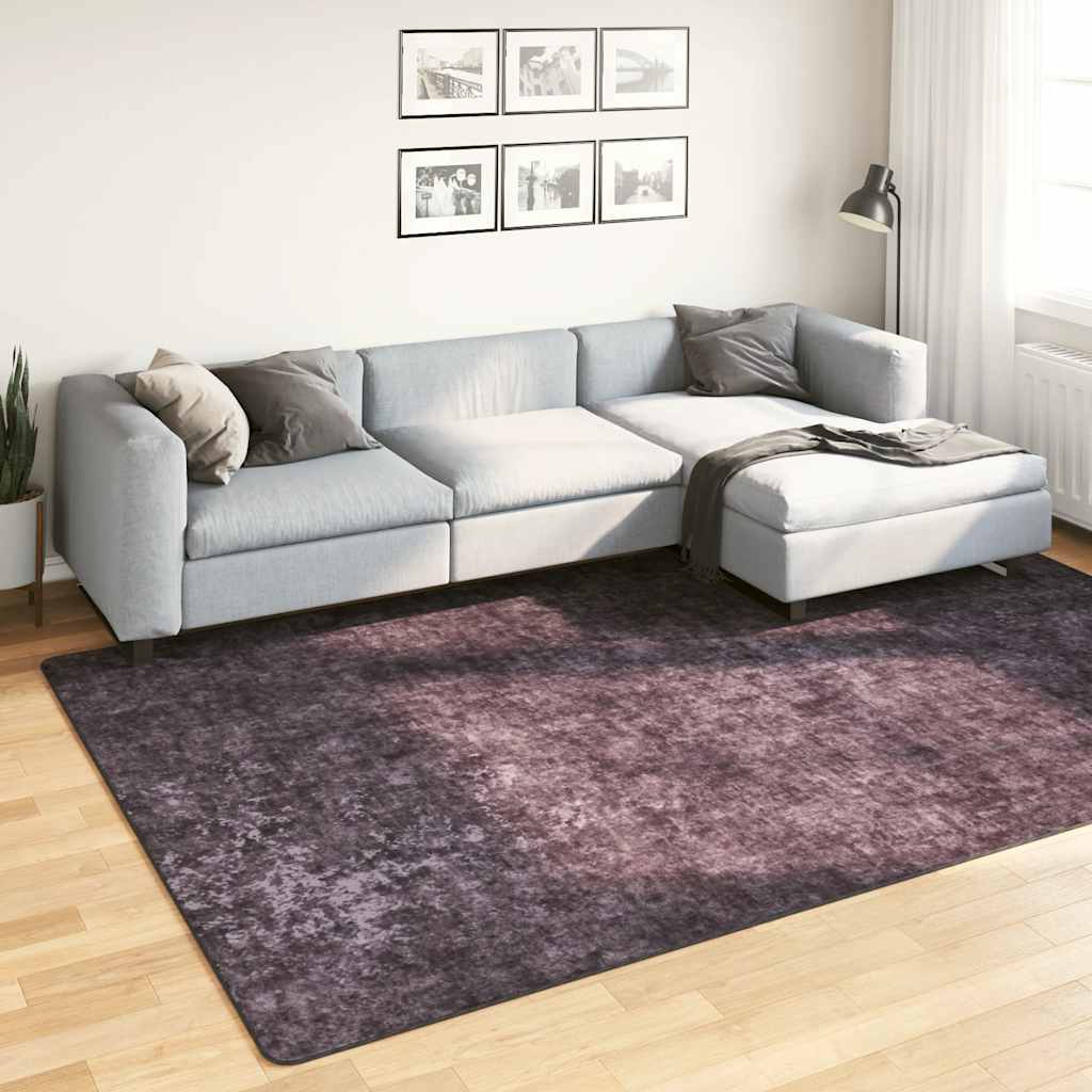 Vidaxl vloerkleed wasbaar anti-slip 190x300 cm antracietkleurig