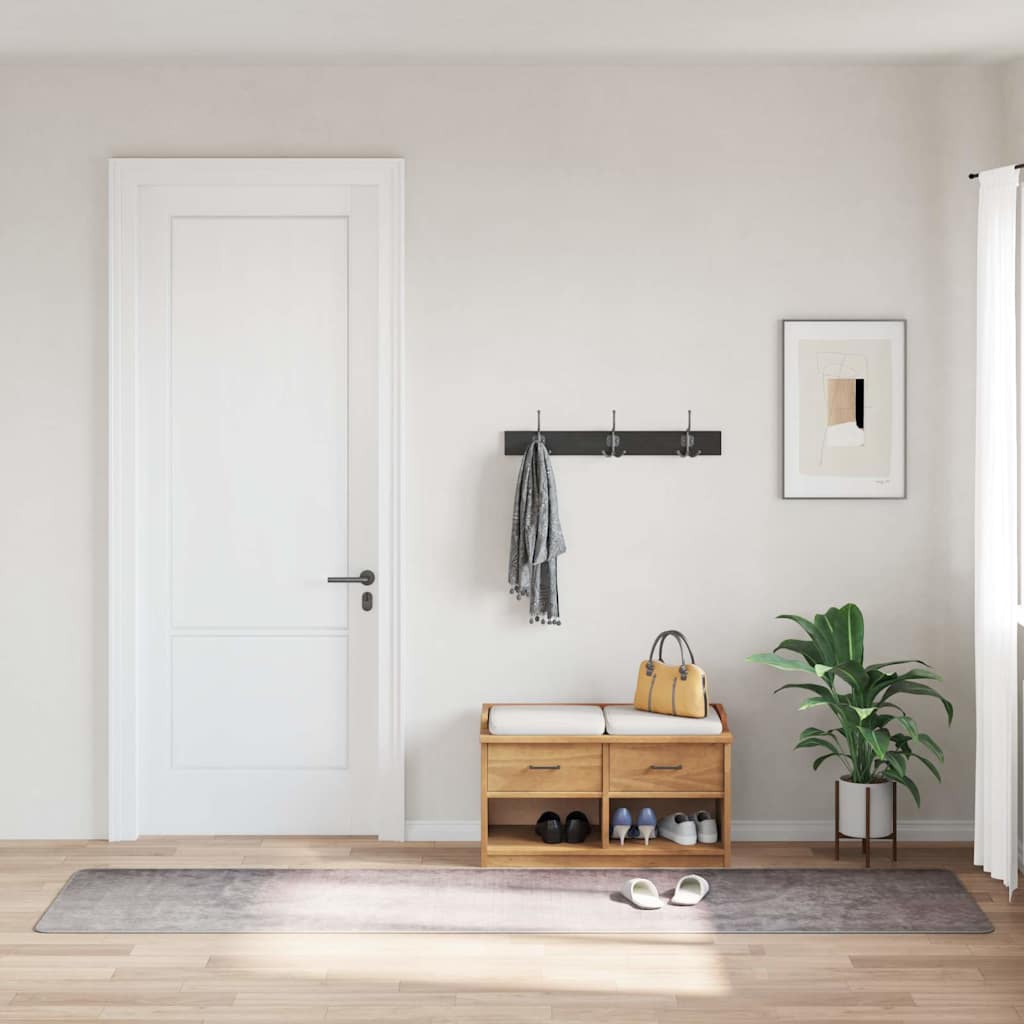 Vidaxl vloerkleed wasbaar 80x300 cm grijs