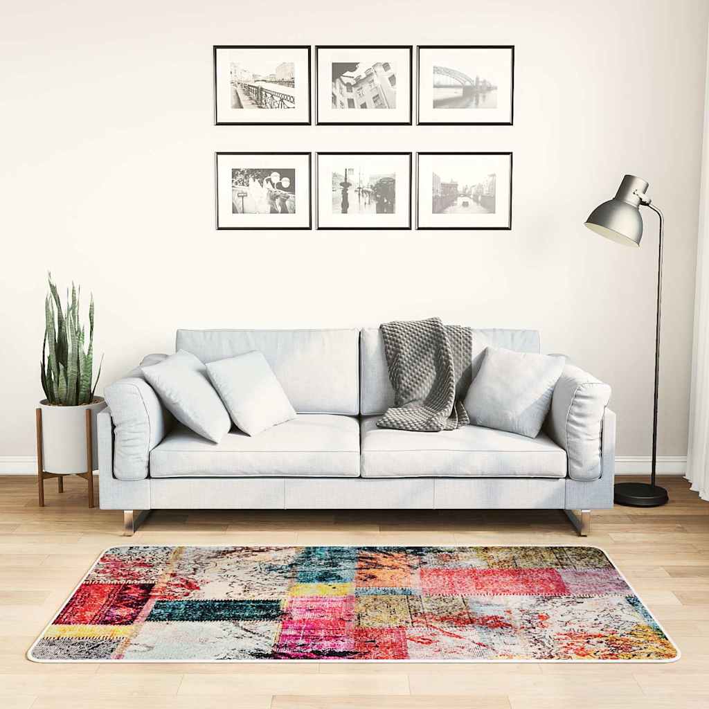 Vidaxl vloerkleed wasbaar patchwork 80x150 cm meerkleurig
