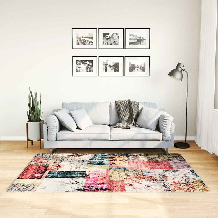 Vidaxl vloerkleed wasbaar patchwork 120x180 cm meerkleurig