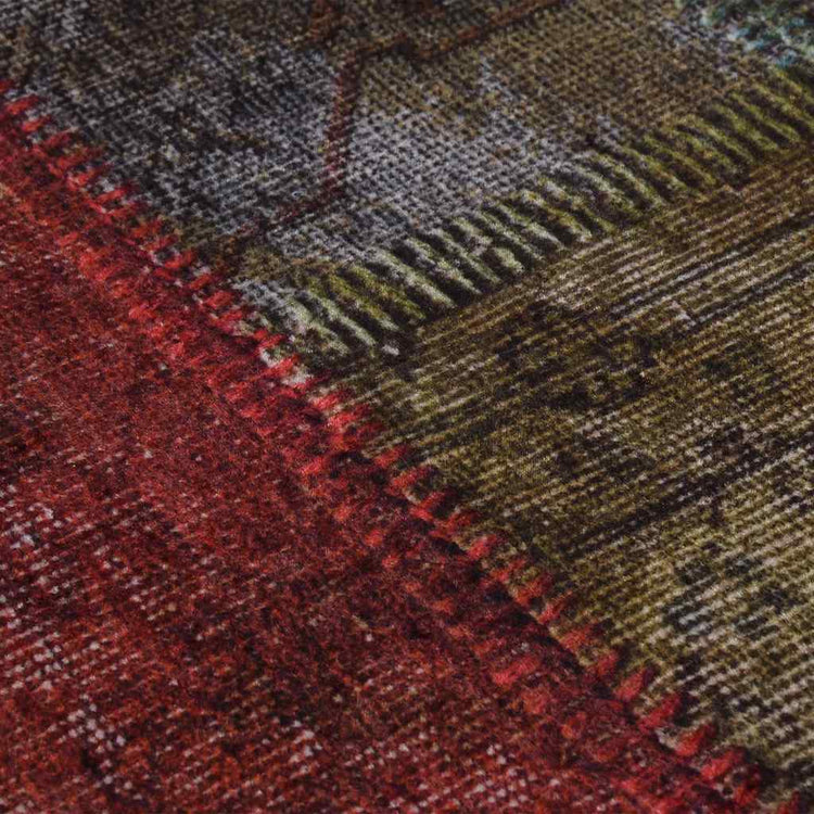 Vidaxl vloerkleed wasbaar patchwork ø120 cm meerkleurig