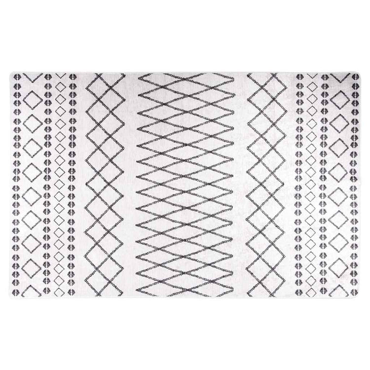 Vidaxl vloerkleed wasbaar 80x150 cm wit en zwart