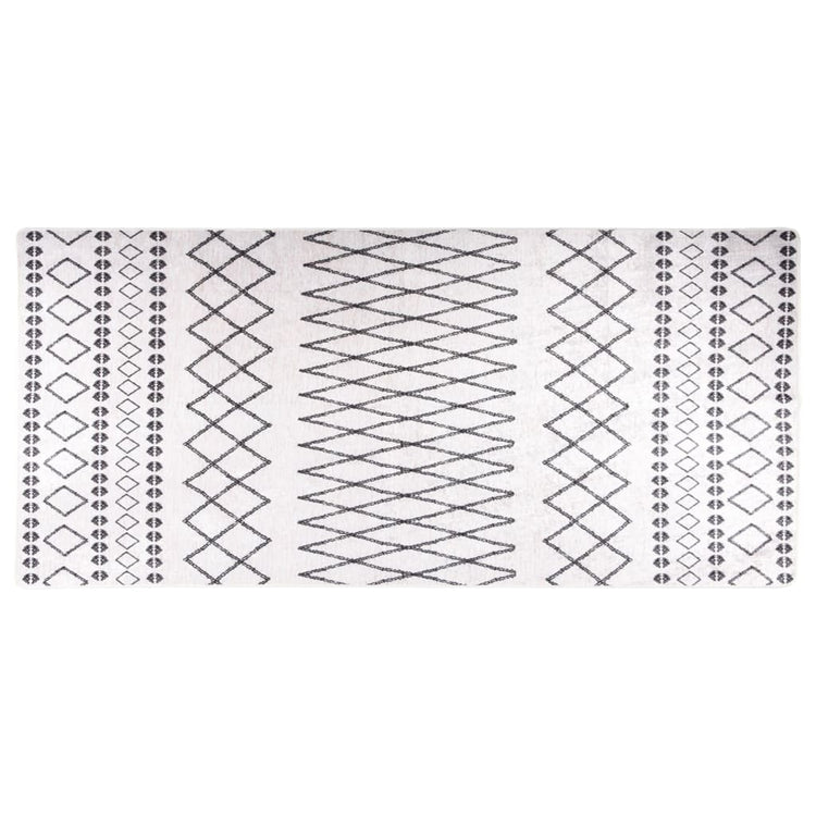 Vidaxl vloerkleed wasbaar 80x300 cm wit en zwart