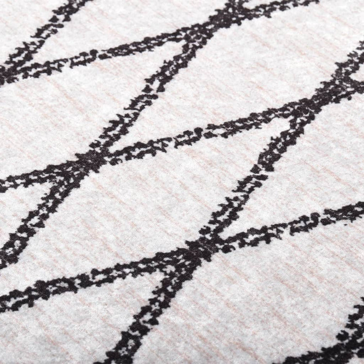 Vidaxl vloerkleed wasbaar 80x300 cm wit en zwart