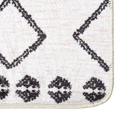 Vidaxl vloerkleed wasbaar 80x300 cm wit en zwart - afbeelding 3
