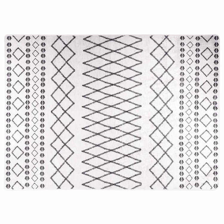Vidaxl vloerkleed wasbaar 120x180 cm zwart en wit