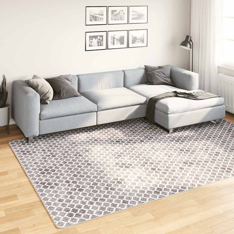 Vidaxl vloerkleed wasbaar 190x300 cm grijs en wit