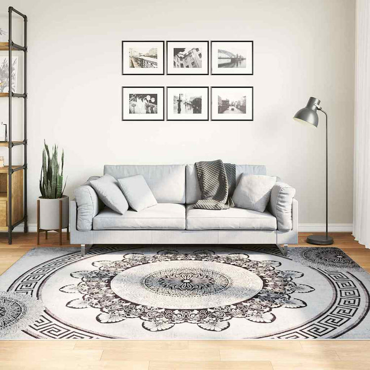 Vidaxl vloerkleed wasbaar 160x230 cm zwart en grijs