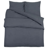 Vidaxl dekbedovertrekset lichtgewicht 200x220 cm microvezel antraciet - afbeelding 2
