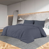Vidaxl dekbedovertrekset lichtgewicht 200x220 cm microvezel antraciet - afbeelding 1