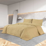 Vidaxl dekbedovertrekset lichtgewicht 140x200 cm microvezel taupe - afbeelding 1