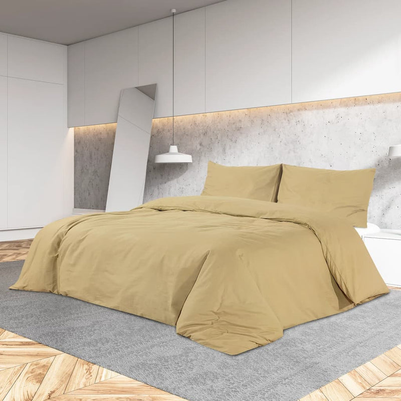 Vidaxl dekbedovertrekset lichtgewicht 240x220 cm microvezel taupe