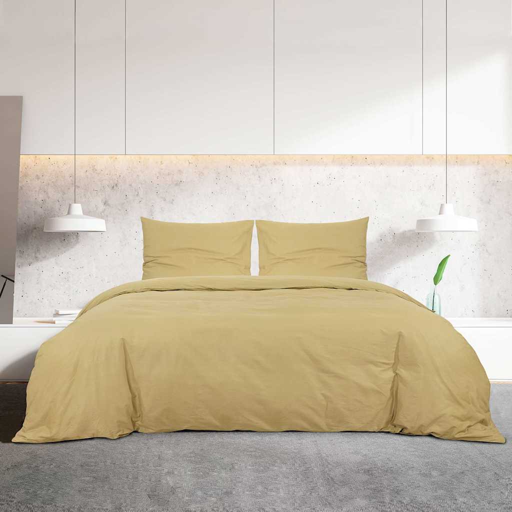 Vidaxl dekbedovertrekset lichtgewicht 140x200 cm microvezel taupe