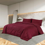 Vidaxl dekbedovertrekset lichtgewicht 135x200 cm microvezel bordeaux - afbeelding 1