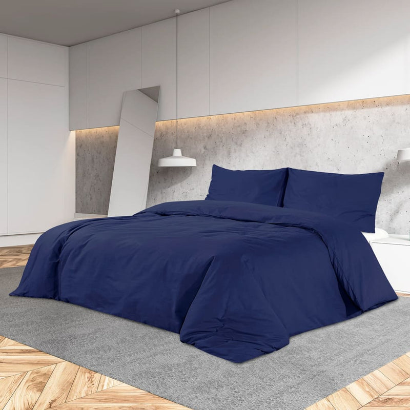 Vidaxl dekbedovertrekset 220x240 cm katoen marineblauw