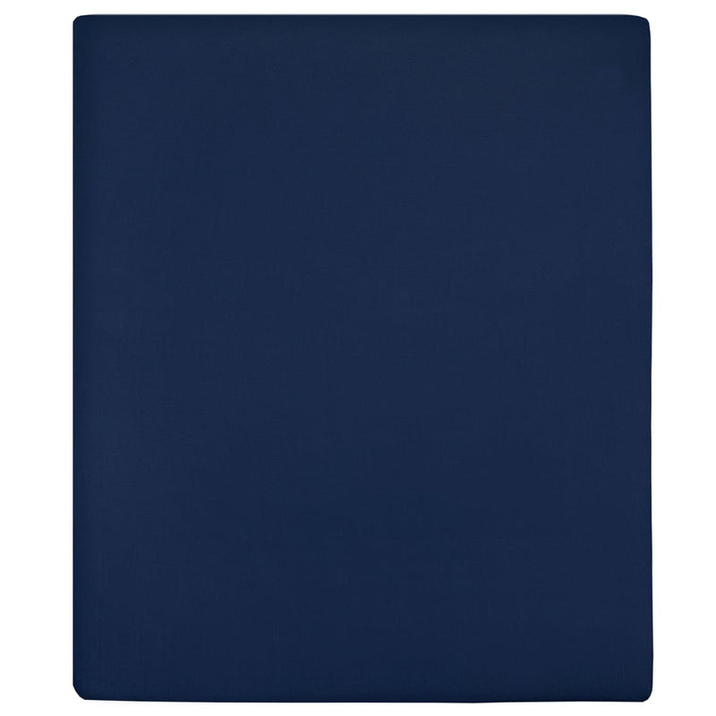Vidaxl hoeslaken jersey 140x200 cm katoen marineblauw