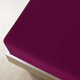 Vidaxl hoeslaken jersey 140x200 cm katoen bordeauxrood - afbeelding 2