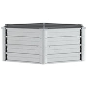 Vidaxl plantenbak verhoogd 129x45 cm gegalvaniseerd staal zilverkleur - afbeelding 2