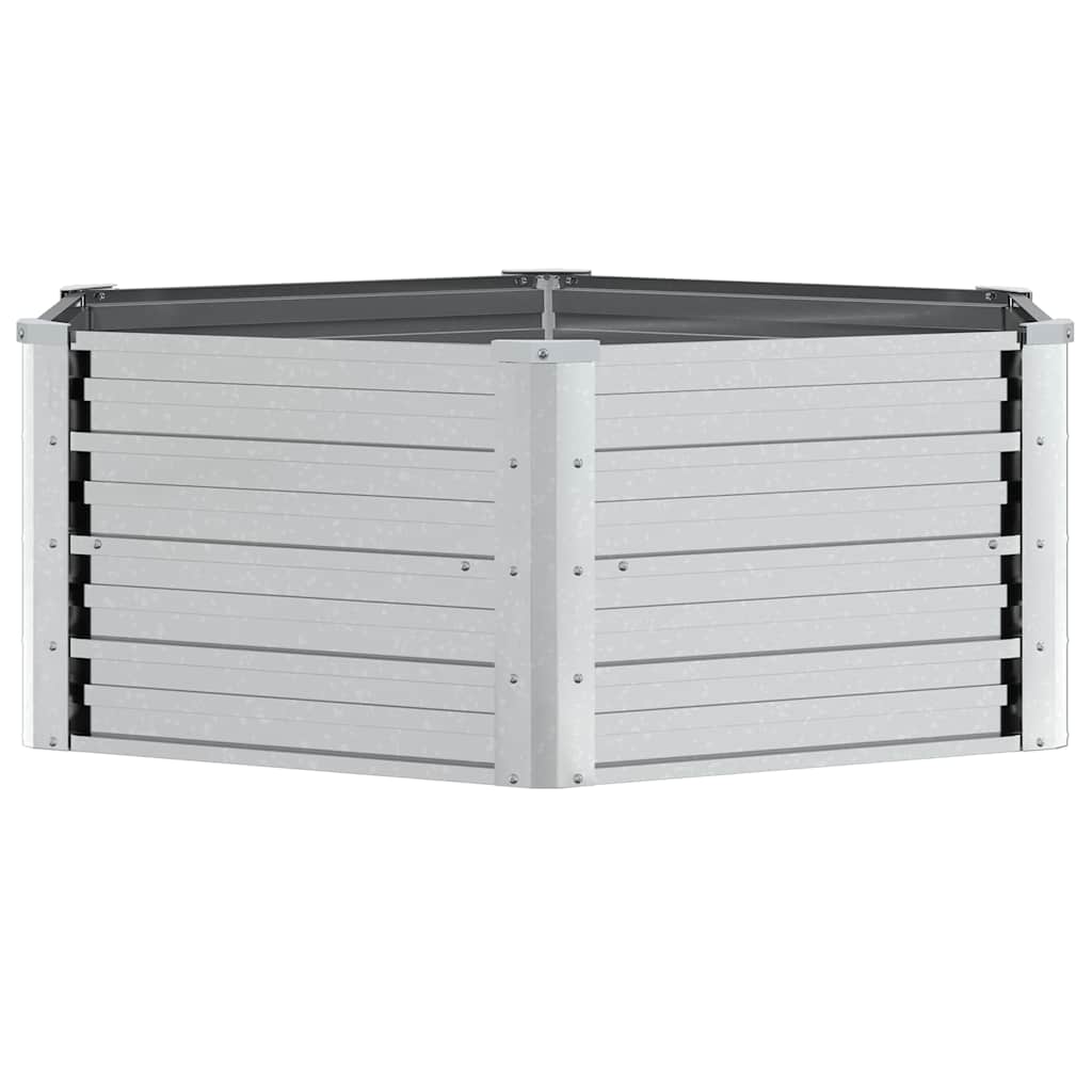 Vidaxl plantenbak verhoogd 129x45 cm gegalvaniseerd staal zilverkleur
