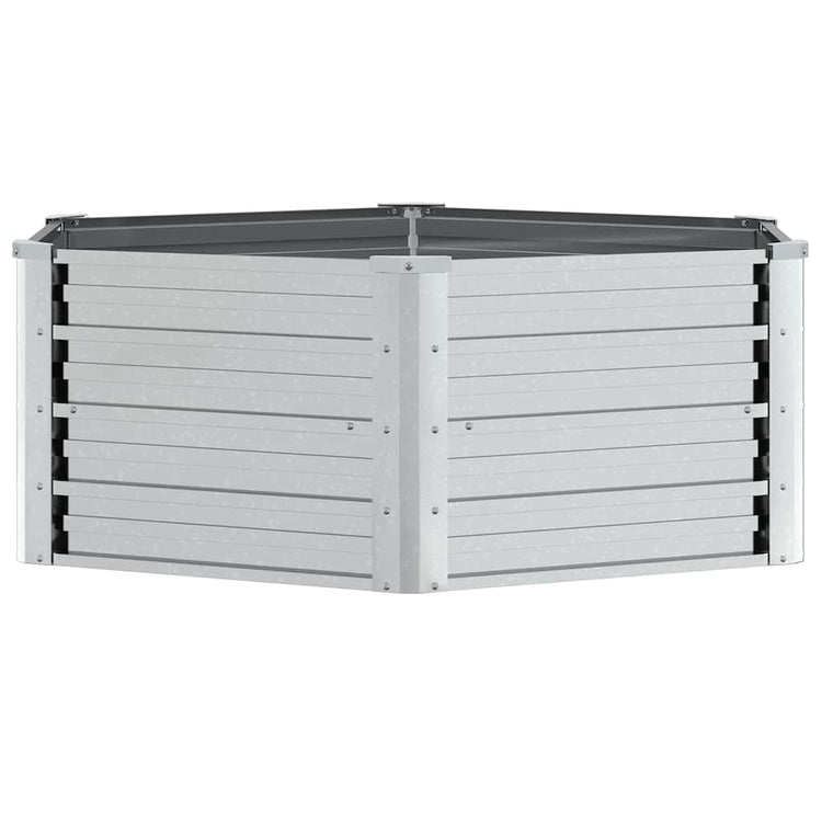 Vidaxl plantenbak verhoogd 129x45 cm gegalvaniseerd staal zilverkleur